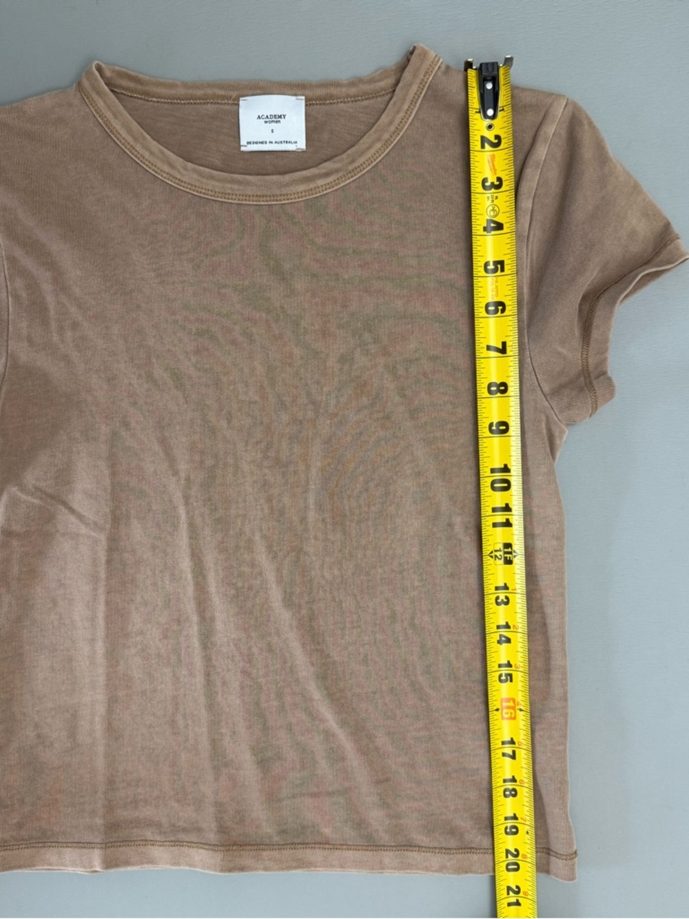 Academy Brand Women’s Brown Basic T Shirt Size S 100% Cotton Crew Neck - Picture 10 of 12